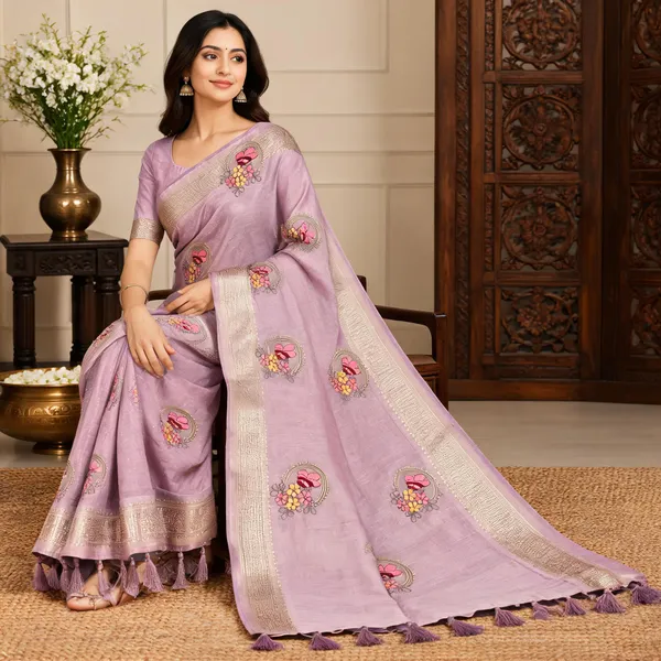 Lavender_Woven_Embroidered_Saree_For_Women
