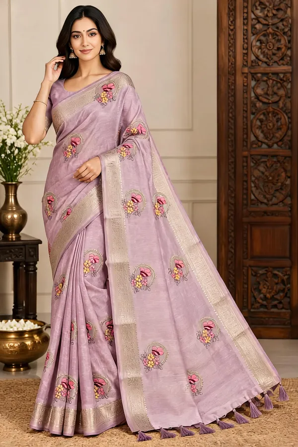 Lavender_Woven_Embroidered_Saree_For_Women