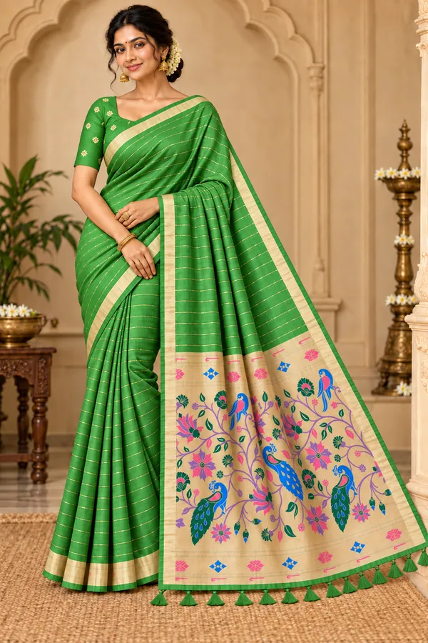Green_Silk_Traditional_Saree_For_Women