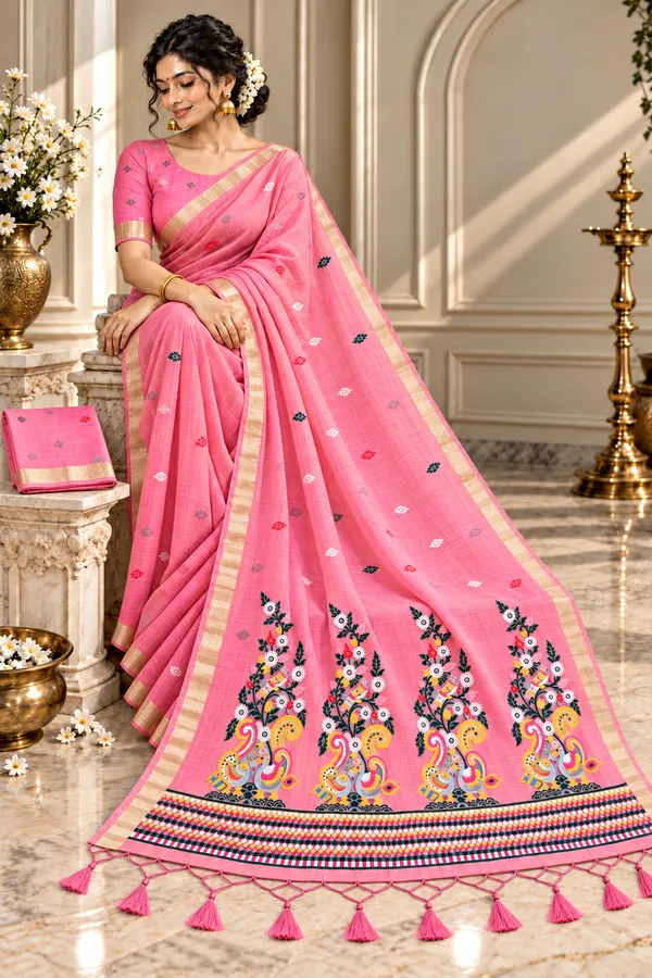 Pink_Printed_Saree_For_Women