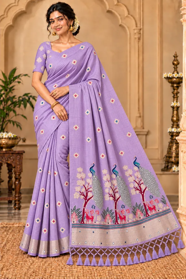 Purple_Printed_Saree_For_Women