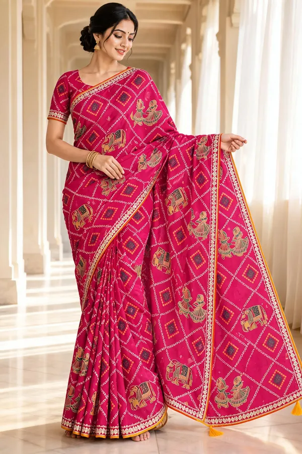 Pink_Printed_Saree_For_Women