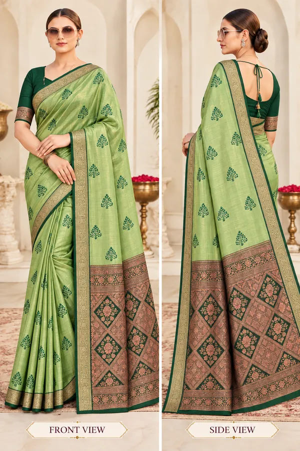 Green_Printed_Saree_For_Women