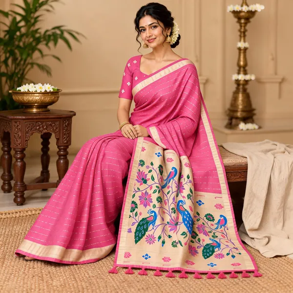 Pink_Printed_Saree_For_Women