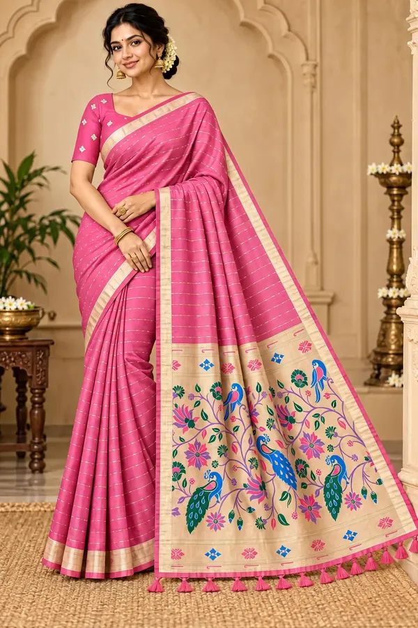 Pink_Printed_Saree_For_Women
