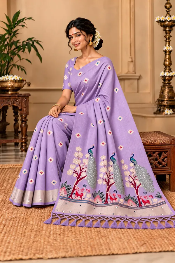 Purple_Printed_Saree_For_Women