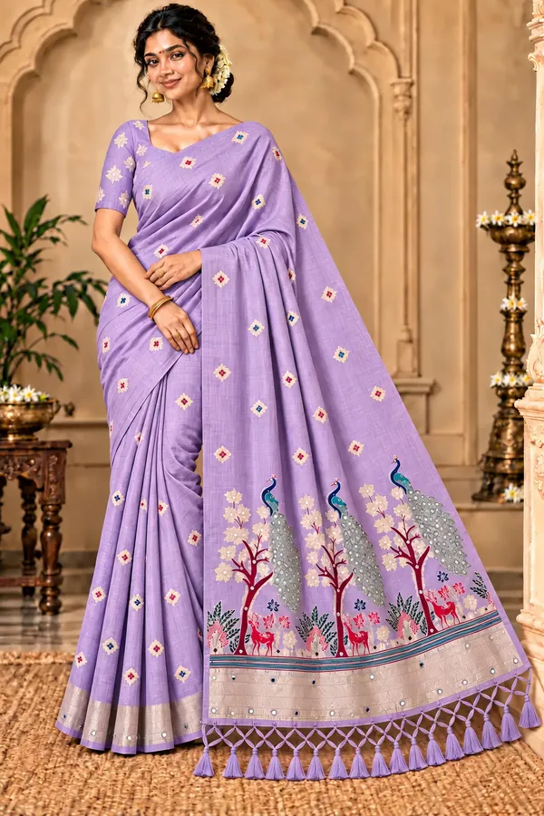 Purple_Printed_Saree_For_Women