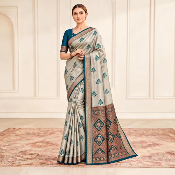 Grey_Printed_Saree_For_Women