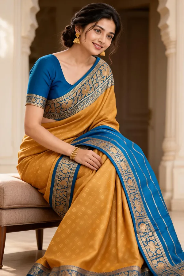 Mustard_Woven_Saree_For_Women
