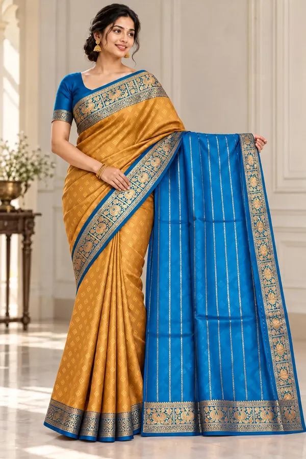 Mustard_Woven_Saree_For_Women