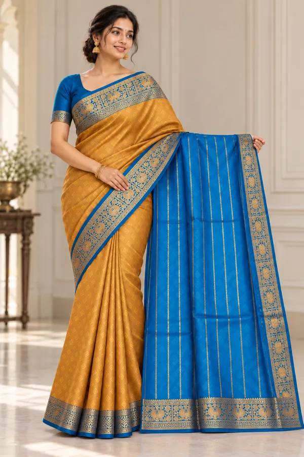 Mustard_Woven_Saree_For_Women
