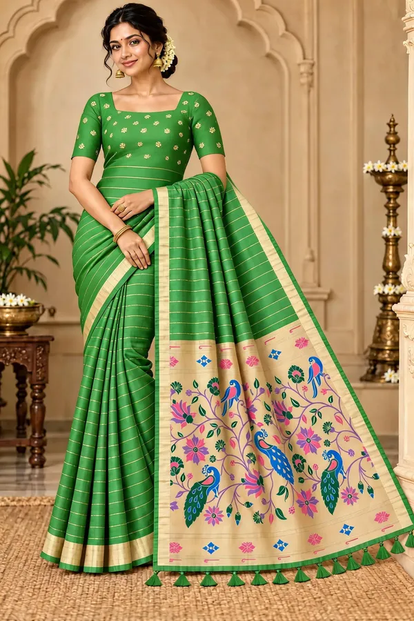 Green_Silk_Traditional_Saree_For_Women