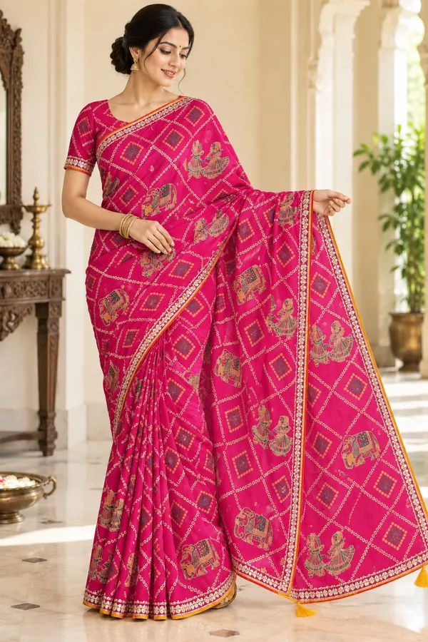 Pink_Printed_Saree_For_Women