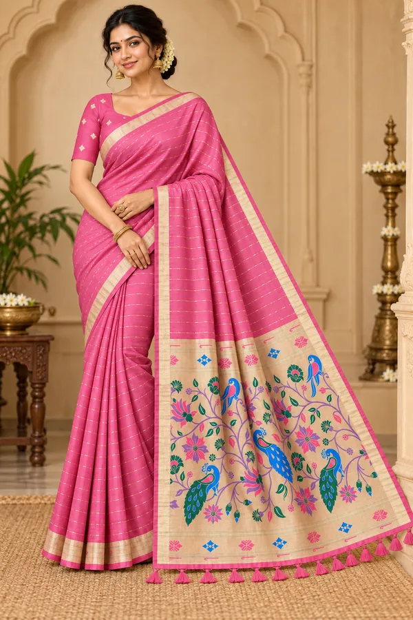 Pink_Printed_Saree_For_Women