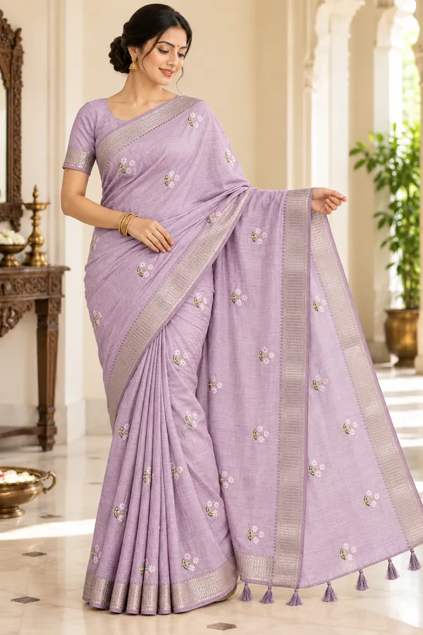 Lavender_Floral_Embroidered_Saree_For_Women