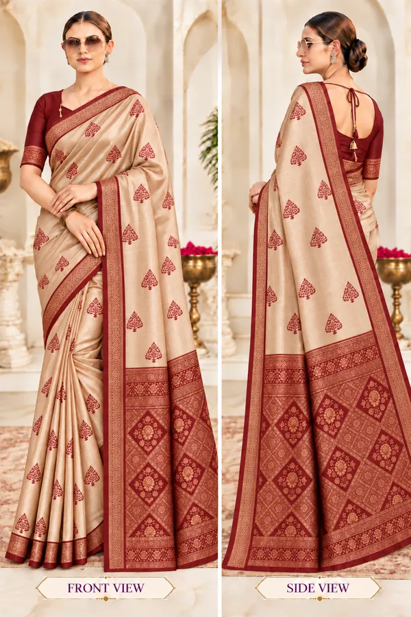 Beige_Maroon_Printed_Saree_For_Women