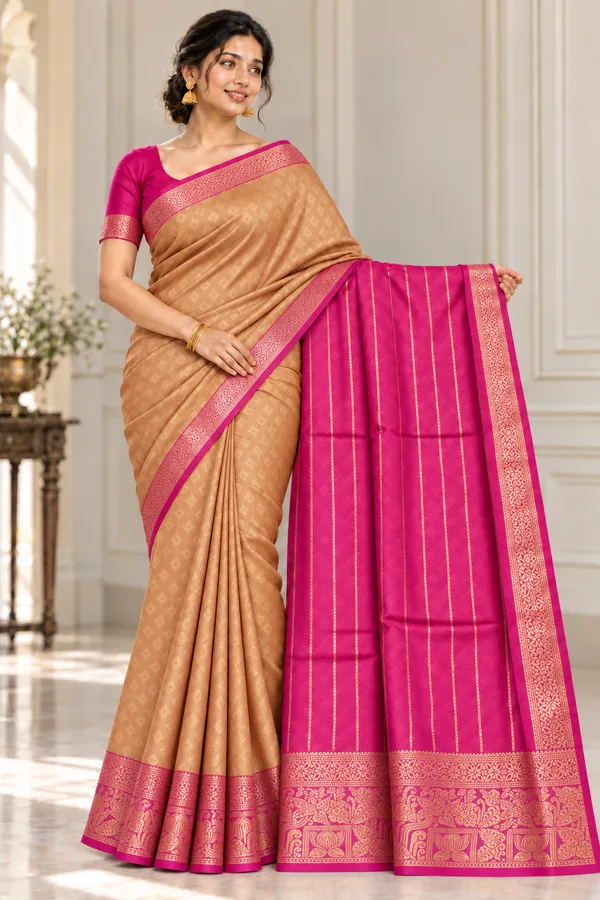Tan_Silk_Traditional_Saree_For_Women