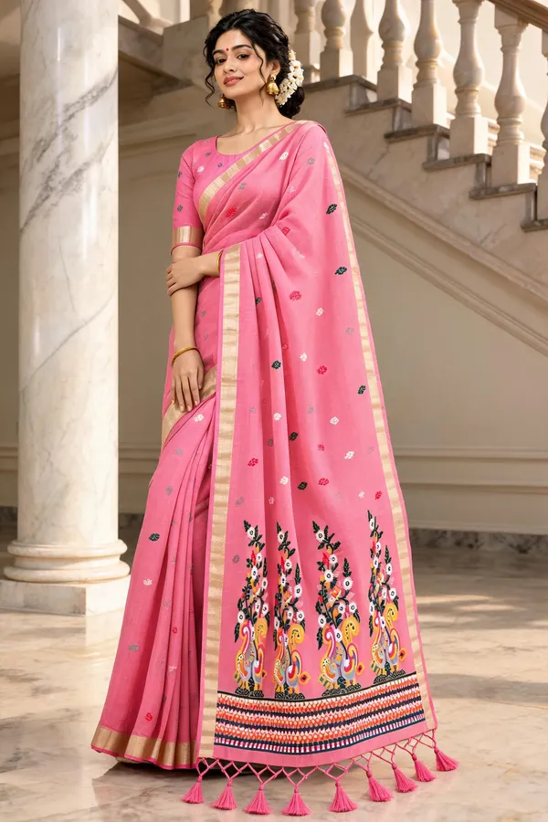 Pink_Printed_Saree_For_Women