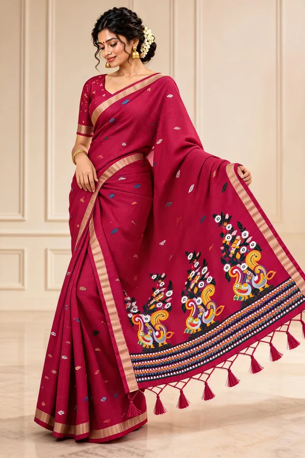 Magenta_Printed_Saree_For_Women