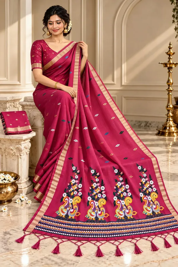 Magenta_Printed_Saree_For_Women