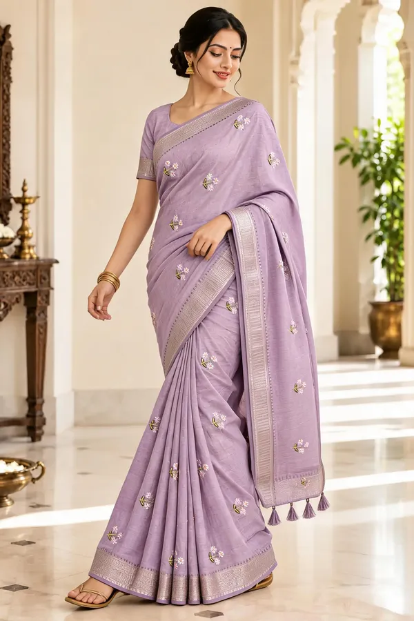 Lavender_Floral_Embroidered_Saree_For_Women