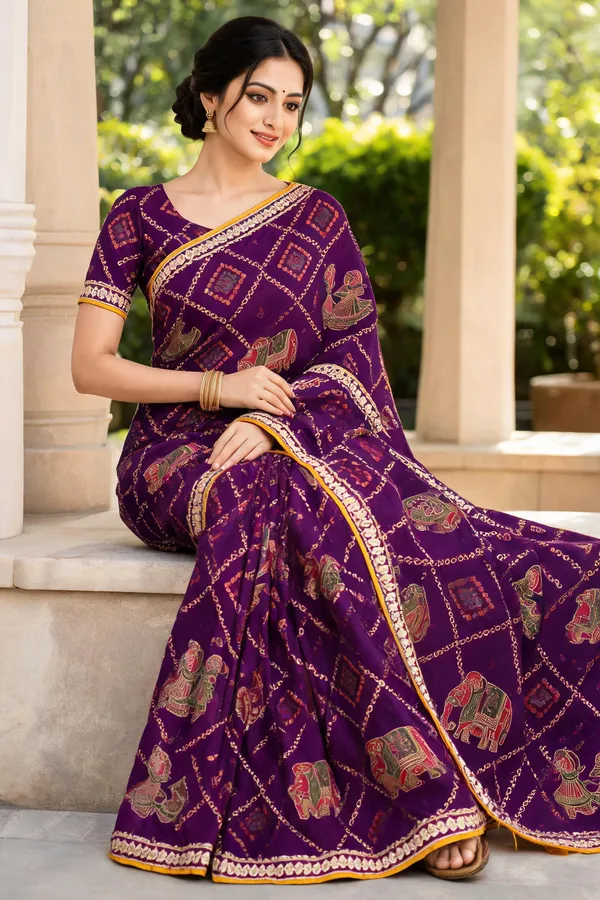 Purple_Printed_Saree_For_Women