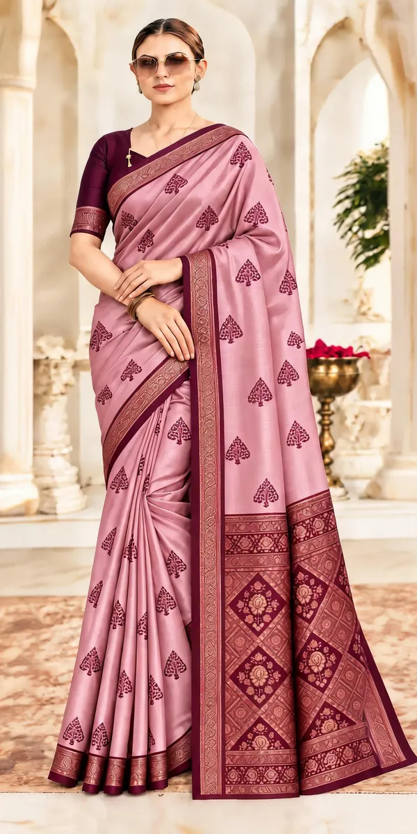 Pink_Printed_Saree_For_Women