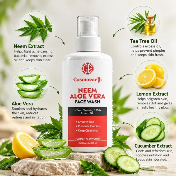 Cosmoearth_Neem_Aloe_Vera_Face_Wash_Deep_Cleansing_Smooth_Skin_Prevents_Pimples_200ml