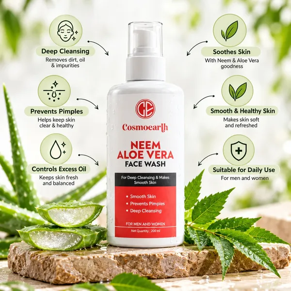 Cosmoearth_Neem_Aloe_Vera_Face_Wash_Deep_Cleansing_Smooth_Skin_Prevents_Pimples_200ml