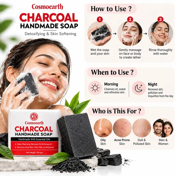 Cosmoearth_Charcoal_Handmade_Soap_Detoxifying_Skin_Softening_100gm