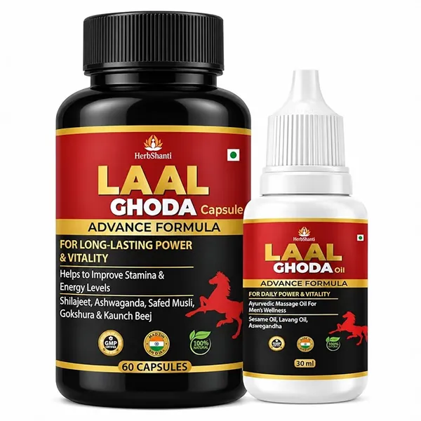 Original_Laal_Ghoda_Red_Horse_Power_Tablets_With_Hours_Extra_Fire_Oil_For_Men_Ayurvedic_Male_Play_Medicine_With_Shilajit_Ashwagandh_More_For_Ultra_Herbal_Booster_60_Capsules_30ml
