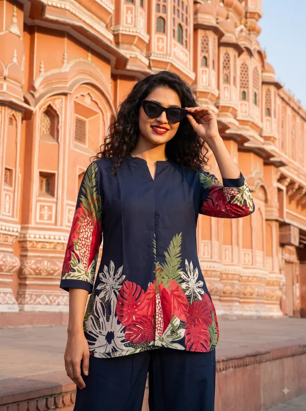Blue_Cotton_Floral_Co_Ord_Set_For_Women