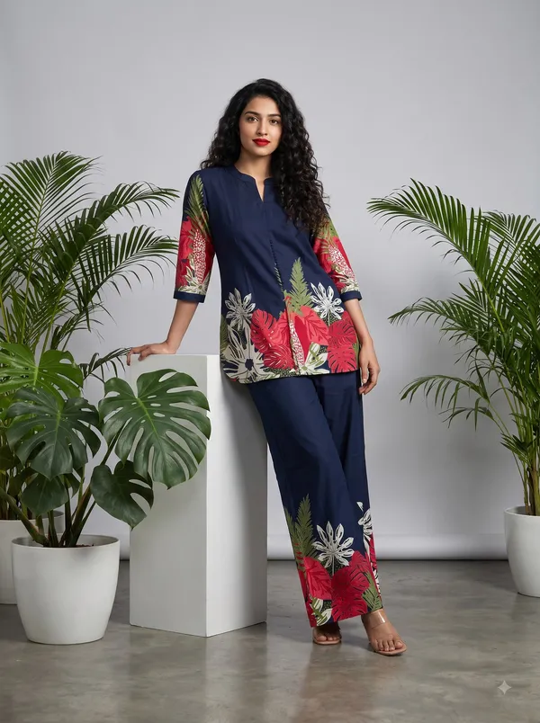 Blue_Cotton_Floral_Co_Ord_Set_For_Women