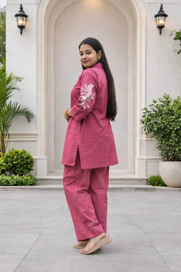 Pink_Cotton_Co_Ord_Set_For_Women