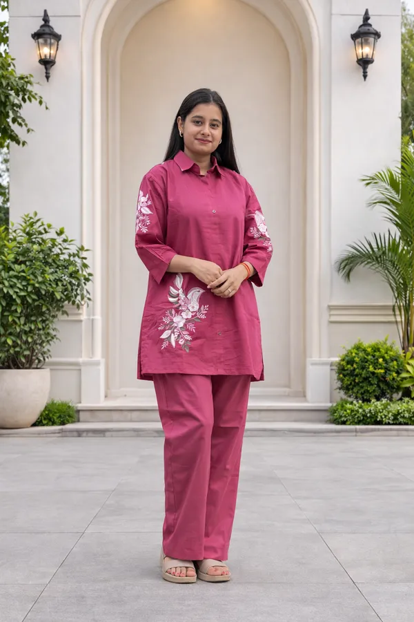 Pink_Cotton_Co_Ord_Set_For_Women