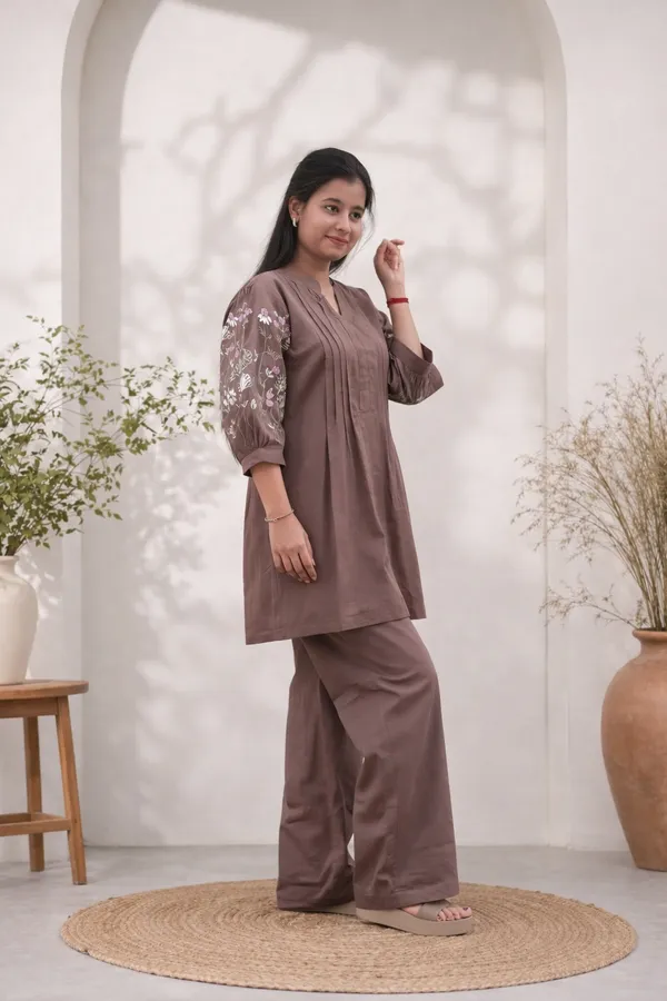 Brown_Cotton_Co_Ord_Set_For_Women