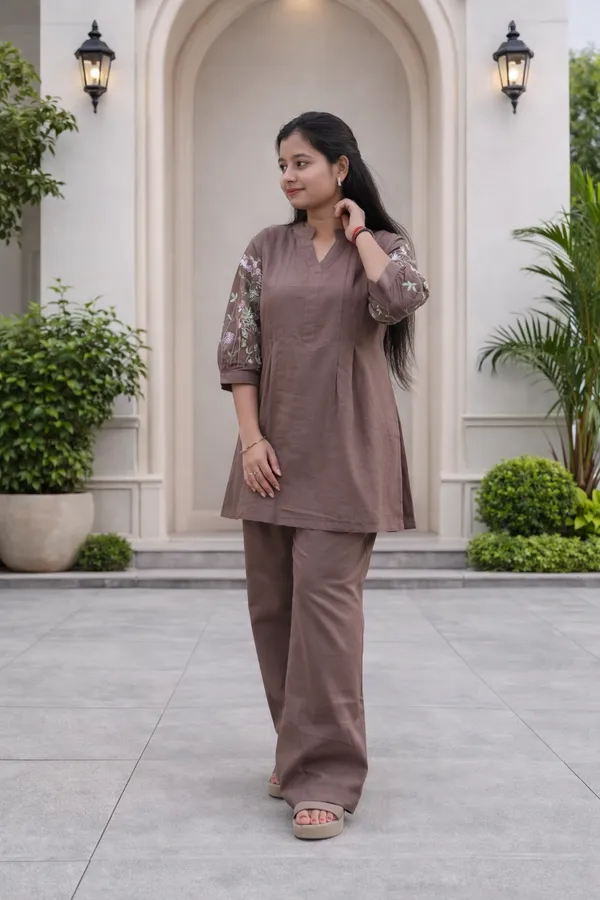 Brown_Cotton_Co_Ord_Set_For_Women