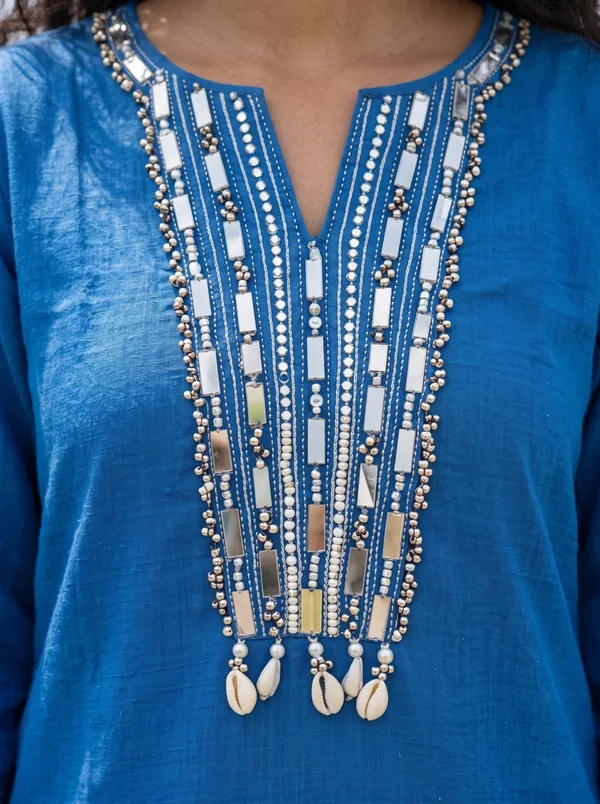 Royal_Blue_Cotton_Mirror_Work_Co_Ord_Set_For_Women