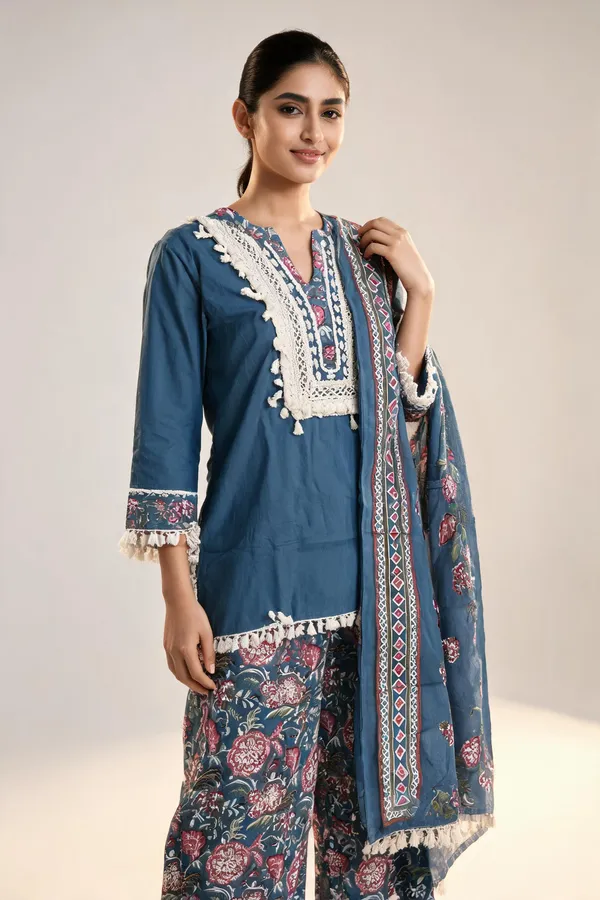 Blue_Cotton_Straight_Floral_Printed_Kurta_Set_For_Women