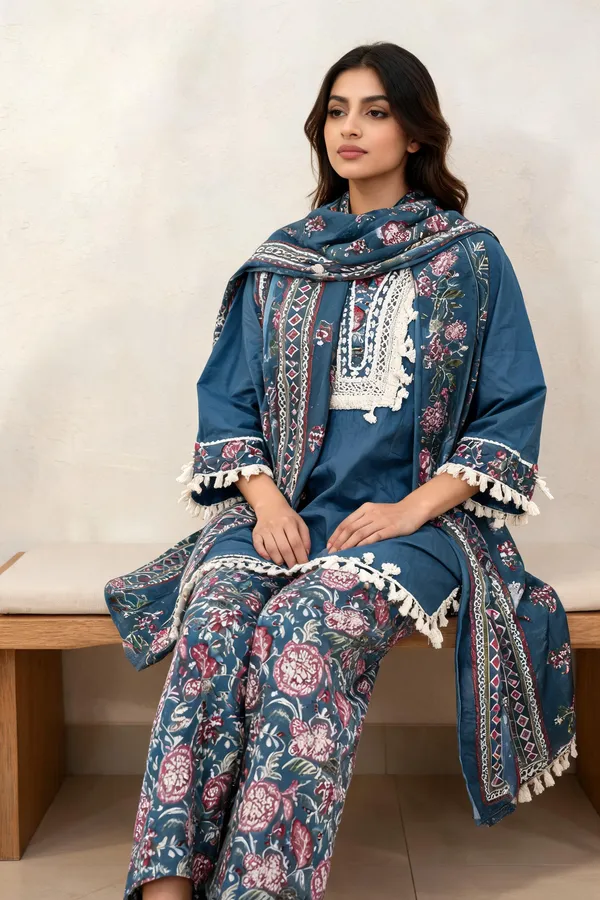 Blue_Cotton_Straight_Floral_Printed_Kurta_Set_For_Women