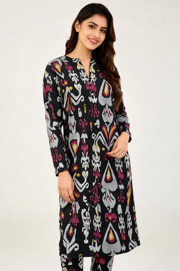 Black_Cotton_Regular_Fit_Printed_Kurta_For_Women