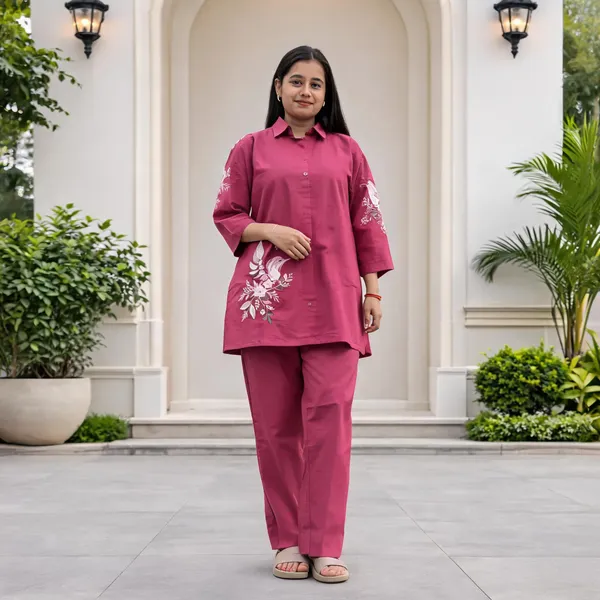 Pink_Cotton_Co_Ord_Set_For_Women