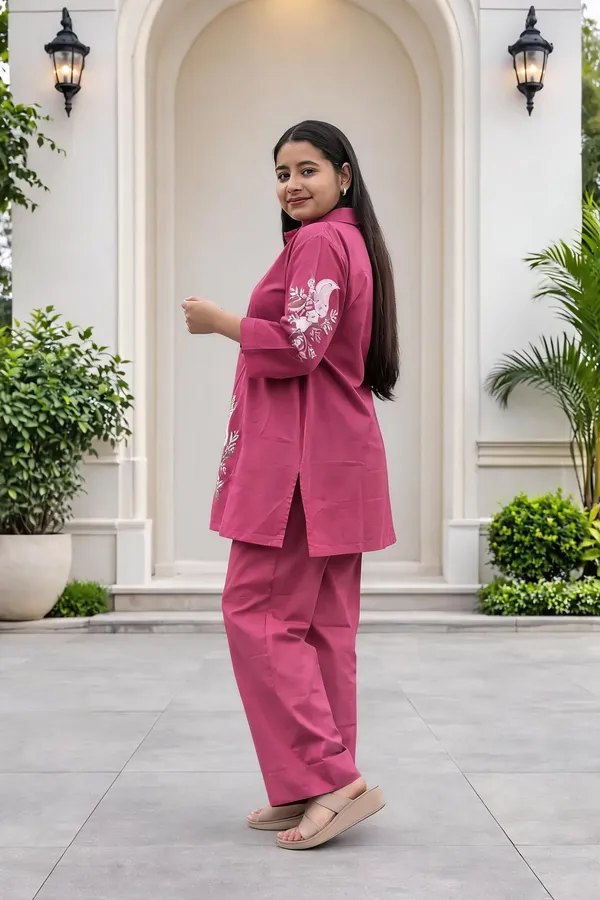 Pink_Cotton_Co_Ord_Set_For_Women