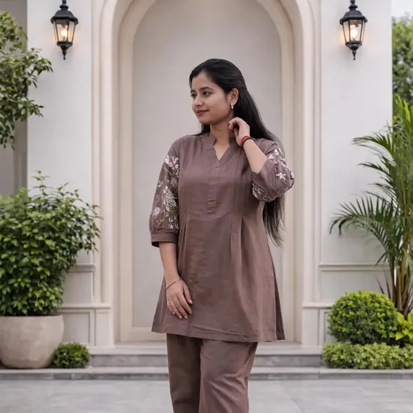Brown_Cotton_Co_Ord_Set_For_Women