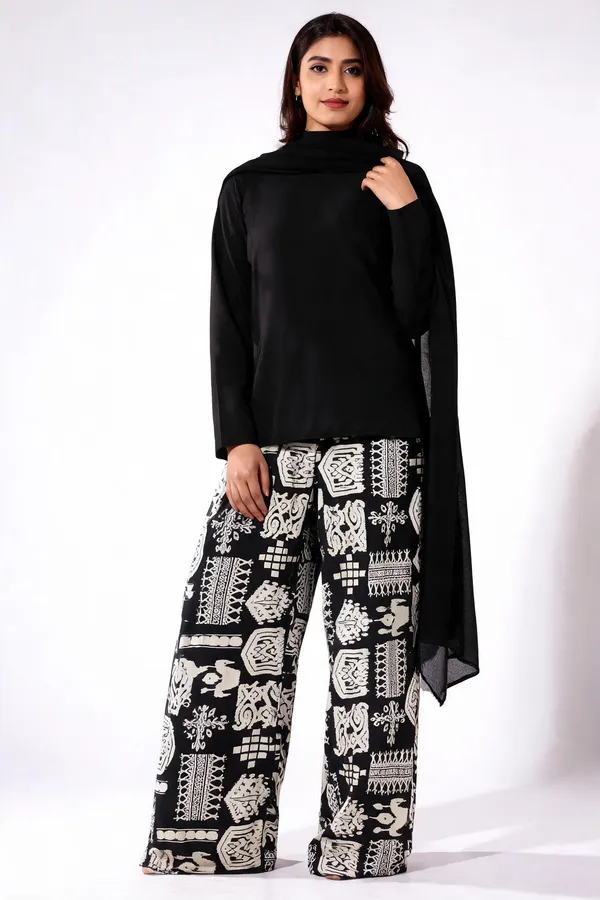 Black_Cotton_Wide_Leg_Geometric_Print_Palazzo_Pants_For_Women