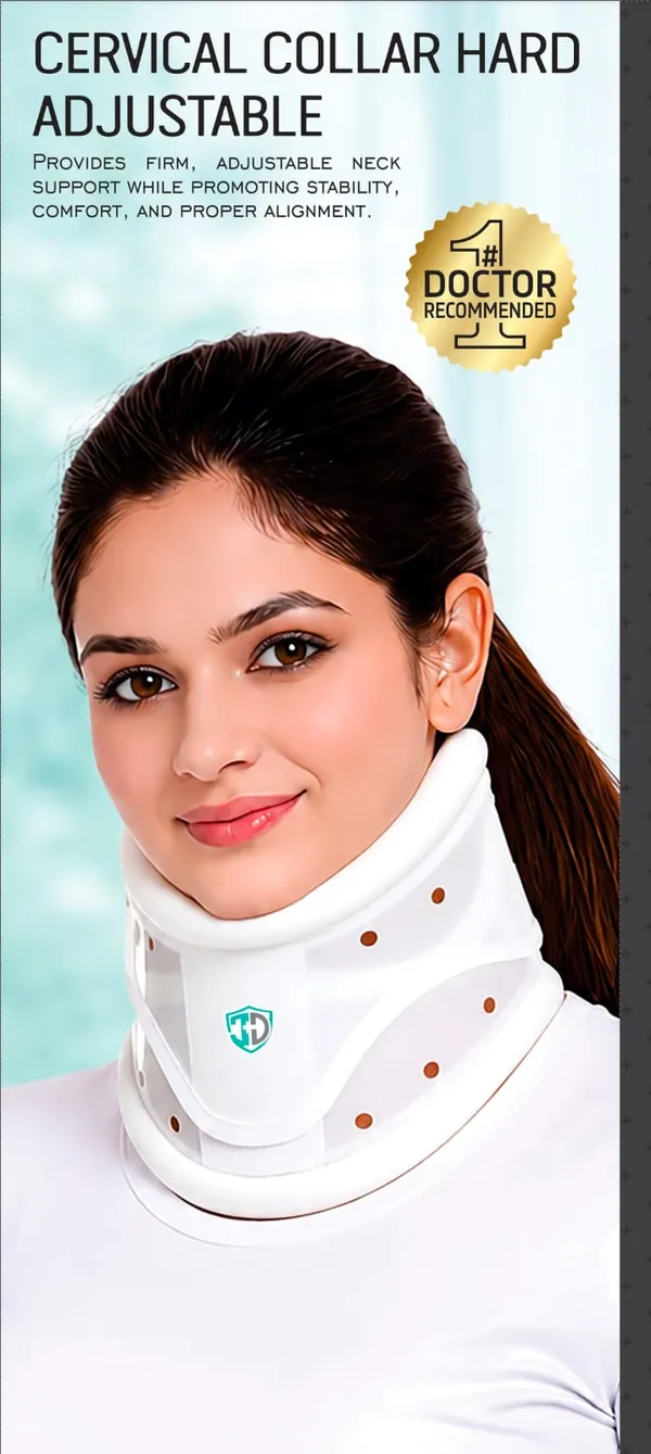 White_Adjustable_Hard_Cervical_Collar_Neck_Support