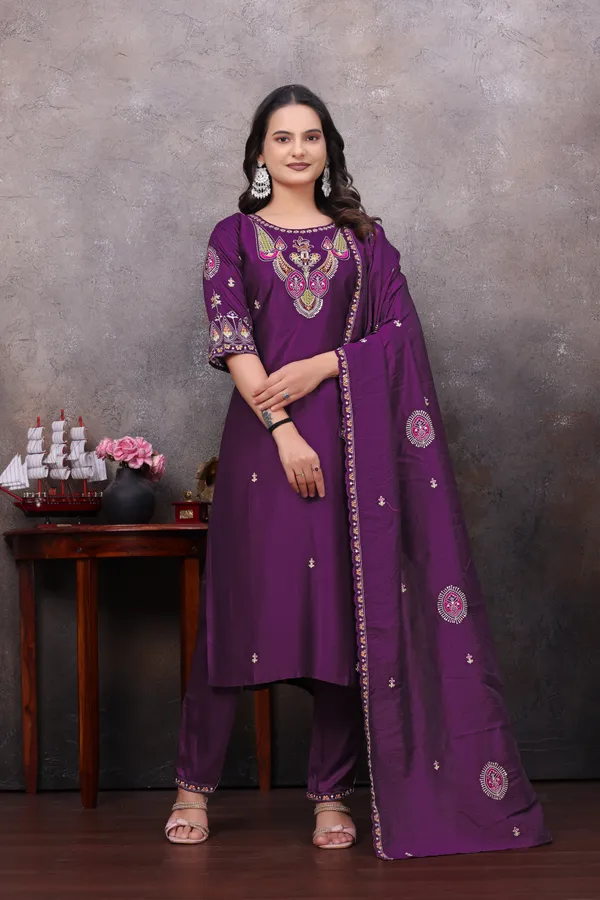 Purple_Gaji_Silk_Kurta_Set_For_Women