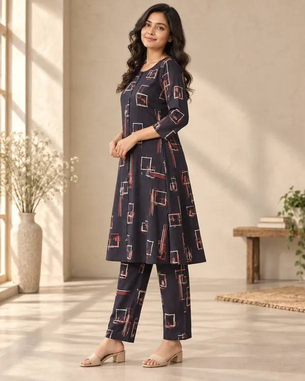 Black_Heavy_Rayon_A-Line_Kurta_Set_For_Women