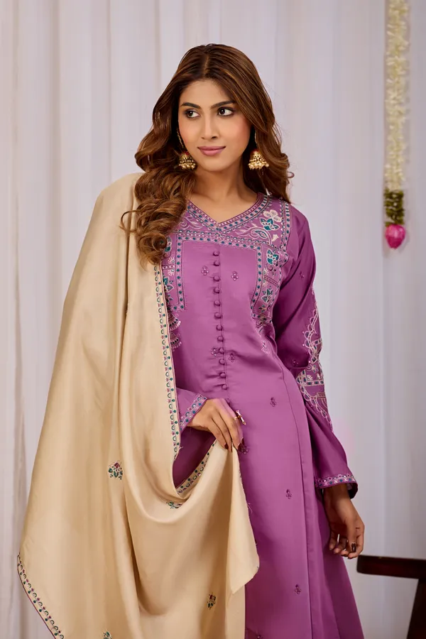 Purple_Two_Tone_Roman_Silk_Anarkali_Suit_Set_For_Women