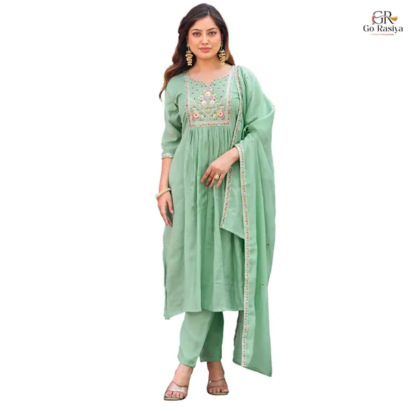 Green_Mal_Chanderi_Anarkali_Suit_Set_For_Women